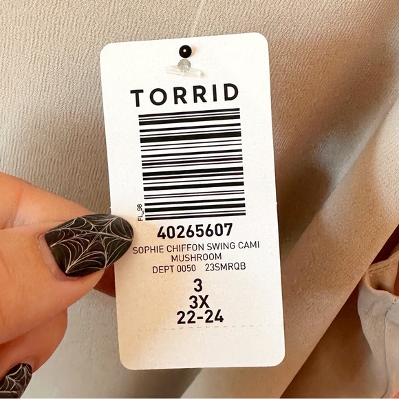 NWT Torrid Sophie Chiffon Swing Cami in Mushroom 3X - Picture 5 of 7